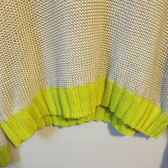 Design Lab Grey and Acid Yellow Slouchy Knit Sweater - Picture 5 of 13